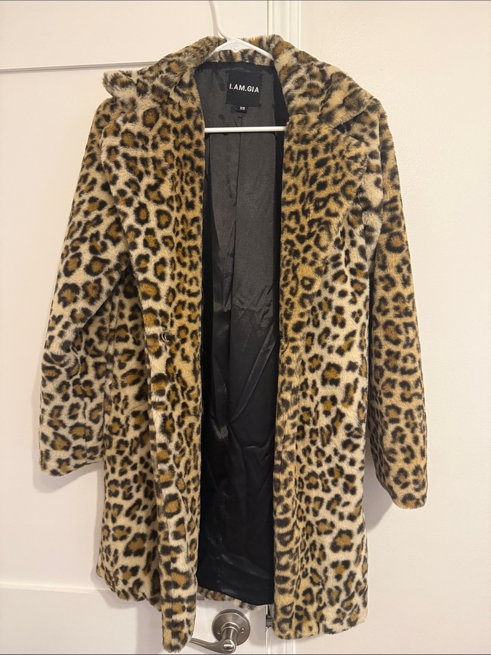 I.AM.GIA Leopard-Print Teddy Coat in Brown and Black